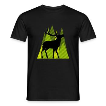 Cerf - T-shirt homme - noir - Devant - AI Model Male 178 light (178cm)