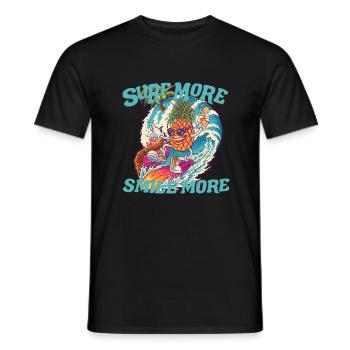 Surf more smile more - Männer T-Shirt - Schwarz - Vorne - AI Model Male 178 light (178cm)