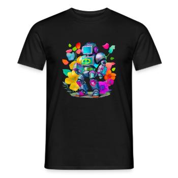 Robot - Men's T-Shirt - black - Front - AI Model Male 178 light (178cm)