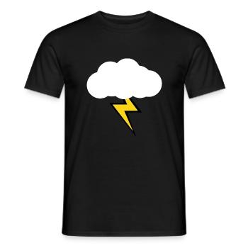Wolke mit gelben Blitz/ Blitz Design - Männer T-Shirt - Schwarz - Vorne - AI Model Male 178 light (178cm)