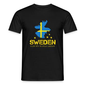 Schweden Suède - T-shirt homme - noir - Devant - AI Model Male 178 light (178cm)