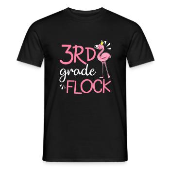Flamingo Zurück zur Schule 3. Dritte Klasse Herde - Männer T-Shirt - Schwarz - Vorne - AI Model Male 178 light (178cm)