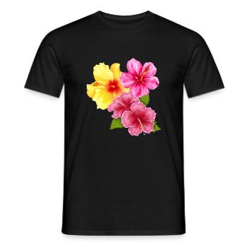 Hawai Aloha Blumen - Männer T-Shirt - Schwarz - Vorne - AI Model Male 178 light (178cm)
