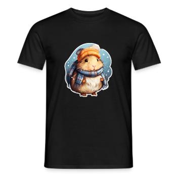 Winter guinea pig - Men's T-Shirt - black - Front - AI Model Male 178 light (178cm)