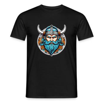 Viking Odin Thor Valhalla - Men's T-Shirt - black - Front - AI Model Male 178 light (178cm)