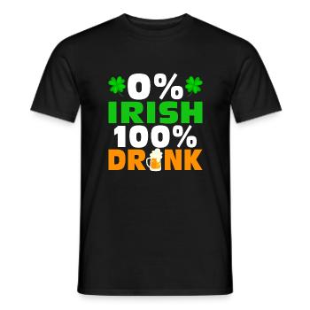 0 % Irlandais 100 % Ivre - T-shirt homme - noir - Devant - AI Model Male 178 light (178cm)