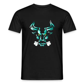 Stier Stierkopf Kopf Logo Steak Beast Gym Horn - Männer T-Shirt - Schwarz - Vorne - AI Model Male 178 light (178cm)