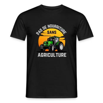 Pas de nourriture sans agriculture - T-shirt homme - noir - Devant - AI Model Male 178 light (178cm)