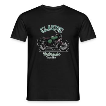 S51 (vert) // Illustration - T-shirt homme - noir - Devant - AI Model Male 178 light (178cm)
