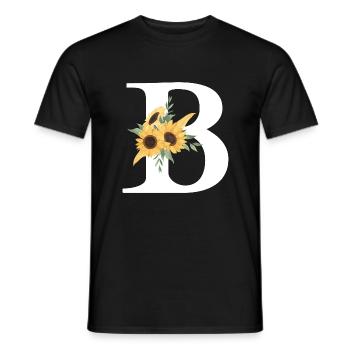 Buchstabe b blumige Sonnenblume - Männer T-Shirt - Schwarz - Vorne - AI Model Male 178 light (178cm)