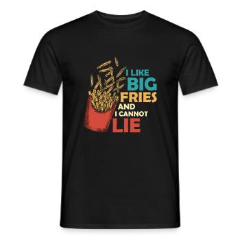 Big Fries, Big Love: Can't Hide My Fry Joy - Männer T-Shirt - Schwarz - Vorne - AI Model Male 178 light (178cm)