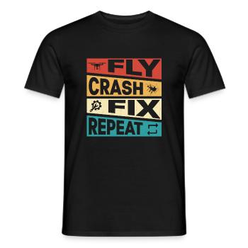 Fly crash fix Répéter le pilote de drone de vol RC - T-shirt homme - noir - Devant - AI Model Male 178 light (178cm)