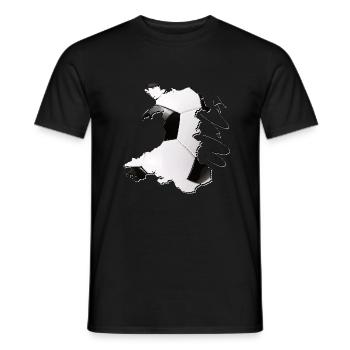 Wales map framed real football EN - Men's T-Shirt - black - Front - AI Model Male 178 light (178cm)