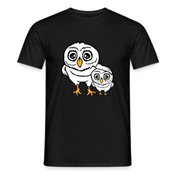2 Owls Dad Mom Child Baby Family Mother Father - Men's T-Shirt - black - Front - AI Model Male 178 light (178cm)