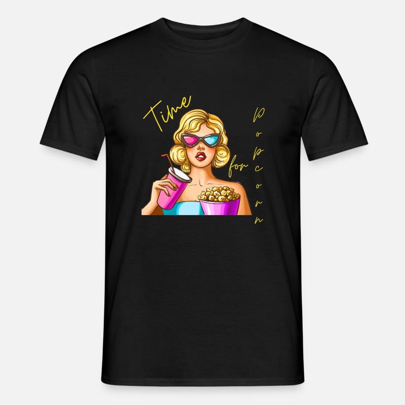 C’est l’heure du pop-corn - T-shirt homme - noir