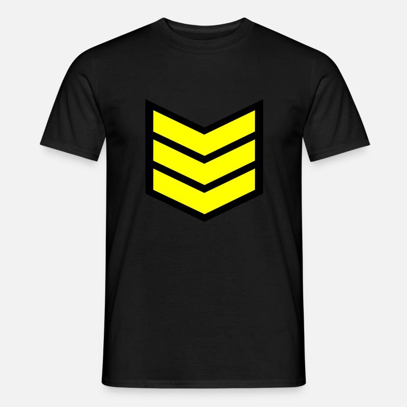 Streifen Feldwebels - Männer T-Shirt - Schwarz