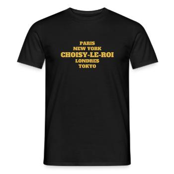 Choisy le Roi - Unique streets, unique style. - T-shirt homme - noir - Devant - AI Model Male 178 light (178cm)