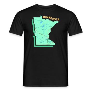 Karte von Minnesota Design für stolze Minnesotaner - Männer T-Shirt - Schwarz - Vorne - AI Model Male 178 light (178cm)
