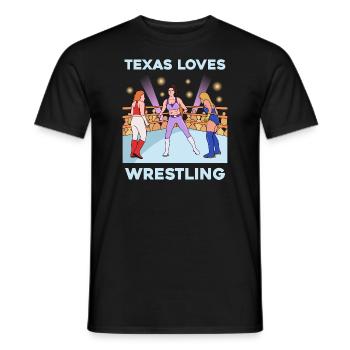 Texas wrestling design for proud Texas fans - Men's T-Shirt - black - Front - AI Model Male 178 light (178cm)