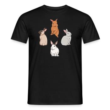 Conception de lapin mignon pour les propriétaires de lapins - T-shirt homme - noir - Devant - AI Model Male 178 light (178cm)