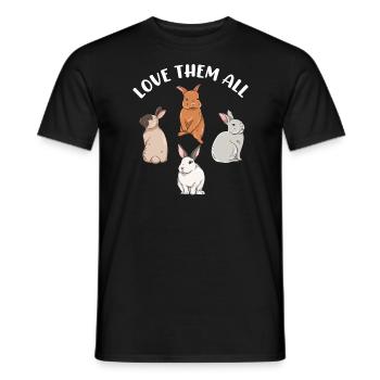 Conception de lapin mignon pour les propriétaires de lapins - T-shirt homme - noir - Devant - AI Model Male 178 light (178cm)