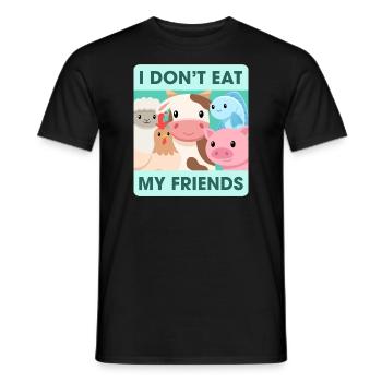 Friends Huhn Kuh Schaf Design für Veganer - Männer T-Shirt - Schwarz - Vorne - AI Model Male 178 light (178cm)
