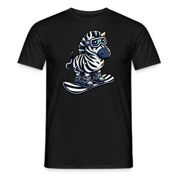Zebra Snowboard Champion - Climb the Mountain in Style - Men's T-Shirt - black - Front - AI Model Male 178 light (178cm)