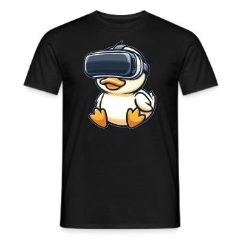 Ente Erpel VR Virtual Reality Gamer Zocker Süß - Männer T-Shirt - Schwarz - Vorne - AI Model Male 178 light (178cm)