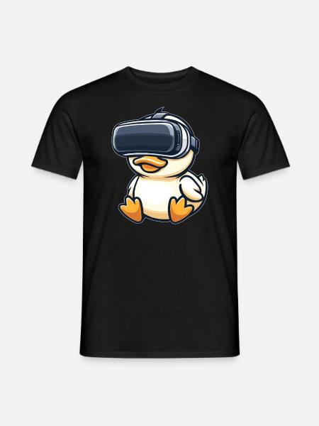 Ente Erpel VR Virtual Reality Gamer Zocker Süß - Männer T-Shirt - Schwarz