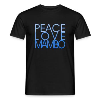 Peace Love Mambo - blue - Salsa Danceshirt - Männer T-Shirt - Schwarz - Vorne - AI Model Male 178 light (178cm)