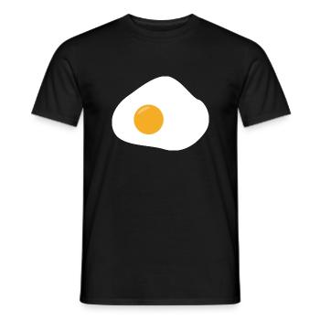 fried egg - Men's T-Shirt - black - Front - AI Model Male 178 light (178cm)