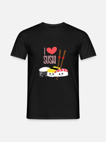 I Love Sushi Japan Sushi Maki Manga Tofu - Men's T-Shirt - black