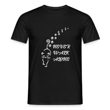 Never Walk alone Frau Katze Shirt - Männer T-Shirt - Schwarz - Vorne - AI Model Male 178 light (178cm)