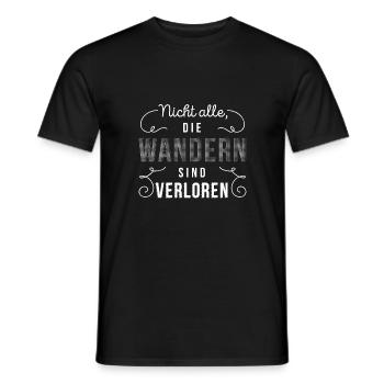 Nicht alle die Wandern sind verloren! - Männer T-Shirt - Schwarz - Vorne - AI Model Male 178 light (178cm)