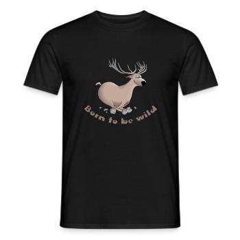 Deer funny - Men's T-Shirt - black - Front - AI Model Male 178 light (178cm)