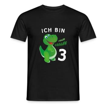 Ich bin 3 Jahre alt Dino Geburtstagsgeschenk - Männer T-Shirt - Schwarz - Vorne - AI Model Male 178 light (178cm)