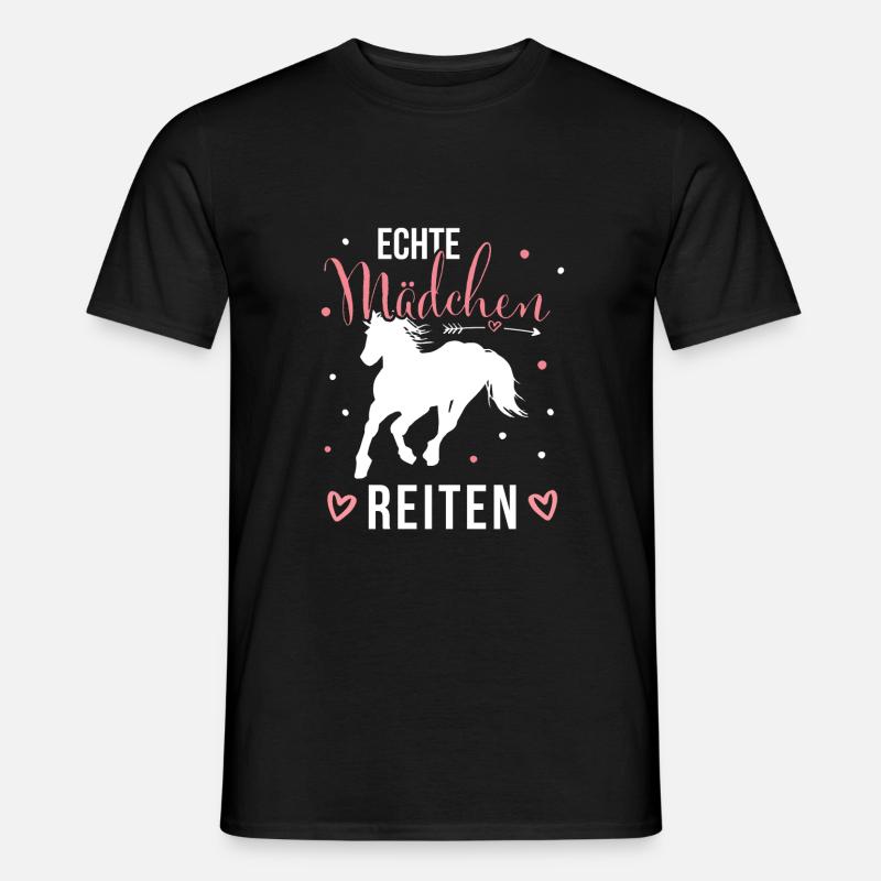 Echte Mädchen Reiten Pferde Mädchen - Männer T-Shirt - Schwarz