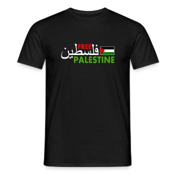 Free palestine فلسطين - Men's T-Shirt - black - Front - AI Model Male 178 light (178cm)