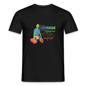 Électriciens - T-shirt homme - noir - Devant - AI Model Male 178 light (178cm)