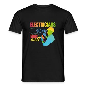 Électriciens - T-shirt homme - noir - Devant - AI Model Male 178 light (178cm)