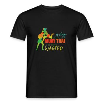 Muay Thai Kampfkunst Thaiboxens Kickboxen Sport - Männer T-Shirt - Schwarz - Vorne - AI Model Male 178 light (178cm)