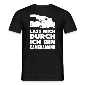 Kameramann - Männer T-Shirt - Schwarz - Vorne - AI Model Male 178 light (178cm)
