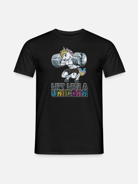 Lift Like A Unicorn | Fitness Weightlifting Muscle - Men's T-Shirt - black