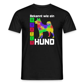 Bekannt wie ein bunter Hund Hundespruch - Männer T-Shirt - Schwarz - Vorne - AI Model Male 178 light (178cm)