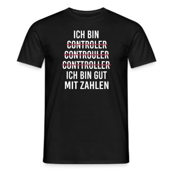 Ich bin Controller Beruf Fehler Buchstabieren Witz - Männer T-Shirt - Schwarz - Vorne - AI Model Male 178 light (178cm)