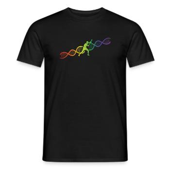 DNA Helix Regenbogen Genetik Tischtennis Bunt - Männer T-Shirt - Schwarz - Vorne - AI Model Male 178 light (178cm)