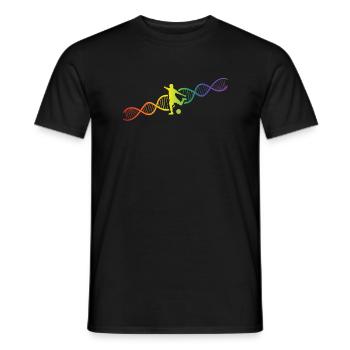 DNA Helix Regenbogen Genetik Fußball Bunt - Männer T-Shirt - Schwarz - Vorne - AI Model Male 178 light (178cm)