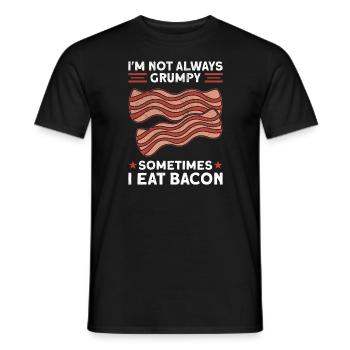 Funny Bacon Saying Crispy Bacon junk Food - Men's T-Shirt - black - Front - AI Model Male 178 light (178cm)