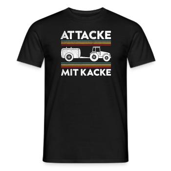 Attaque avec des excréments Drôle de fermier et d’agriculteur disant - T-shirt homme - noir - Devant - AI Model Male 178 light (178cm)