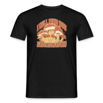 Funny Mushroom Picker Mycologists Pick Mushrooms - Men's T-Shirt - black - Front - AI Model Male 178 light (178cm)